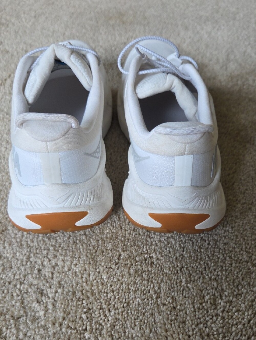 Hoka Women's White Athletic Running Shoes with Orange Accents - Picture 3 of 6